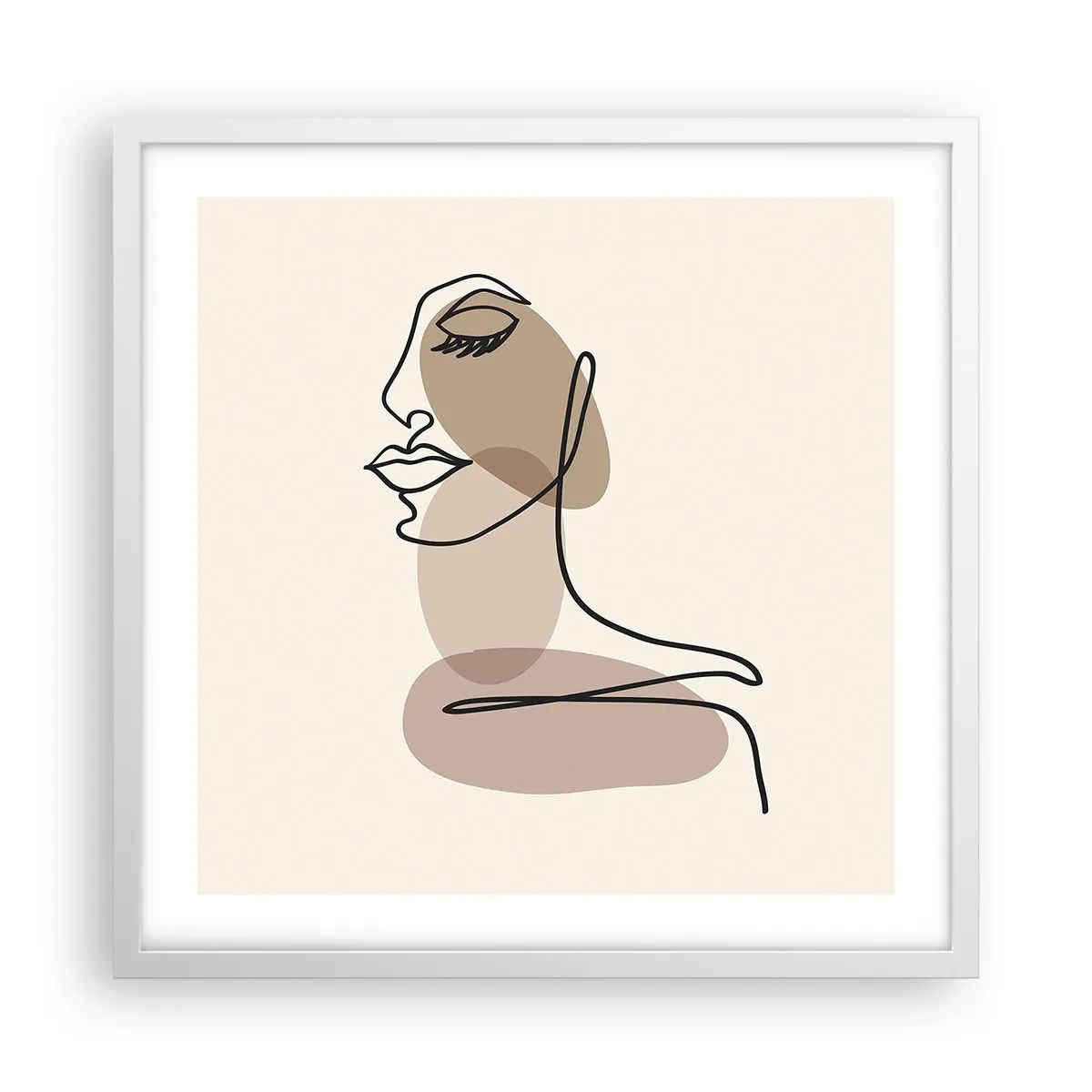 Plagát v bielom ráme - Pri počúvaní samého seba - 50x50 cm