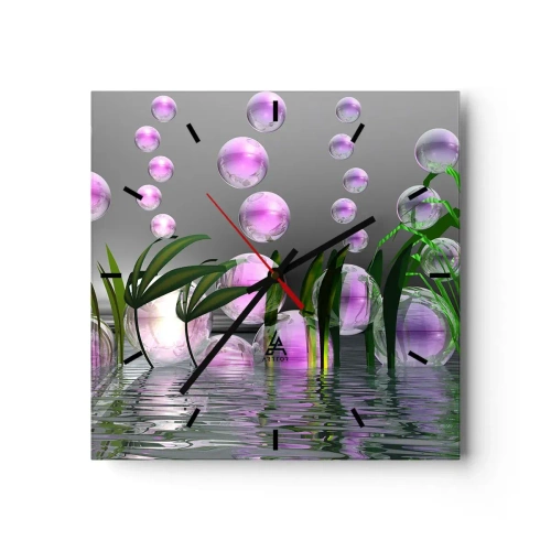 Nástenné hodiny - Reflexná kompozícia ľahkosti a života - 30x30 cm