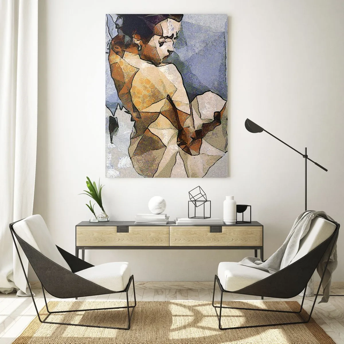 Obraz na skle - V duchu kubizmu - 70x100 cm