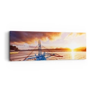 Obraz na plátne - Po celom dni sa natiahnuť na piesku - 90x30 cm