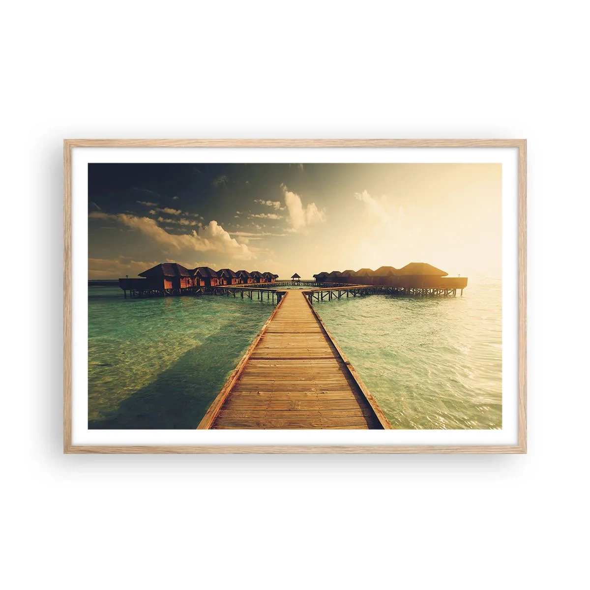 Plagát v ráme zo svetlého duba - Vrelé pozvanie - 91x61 cm