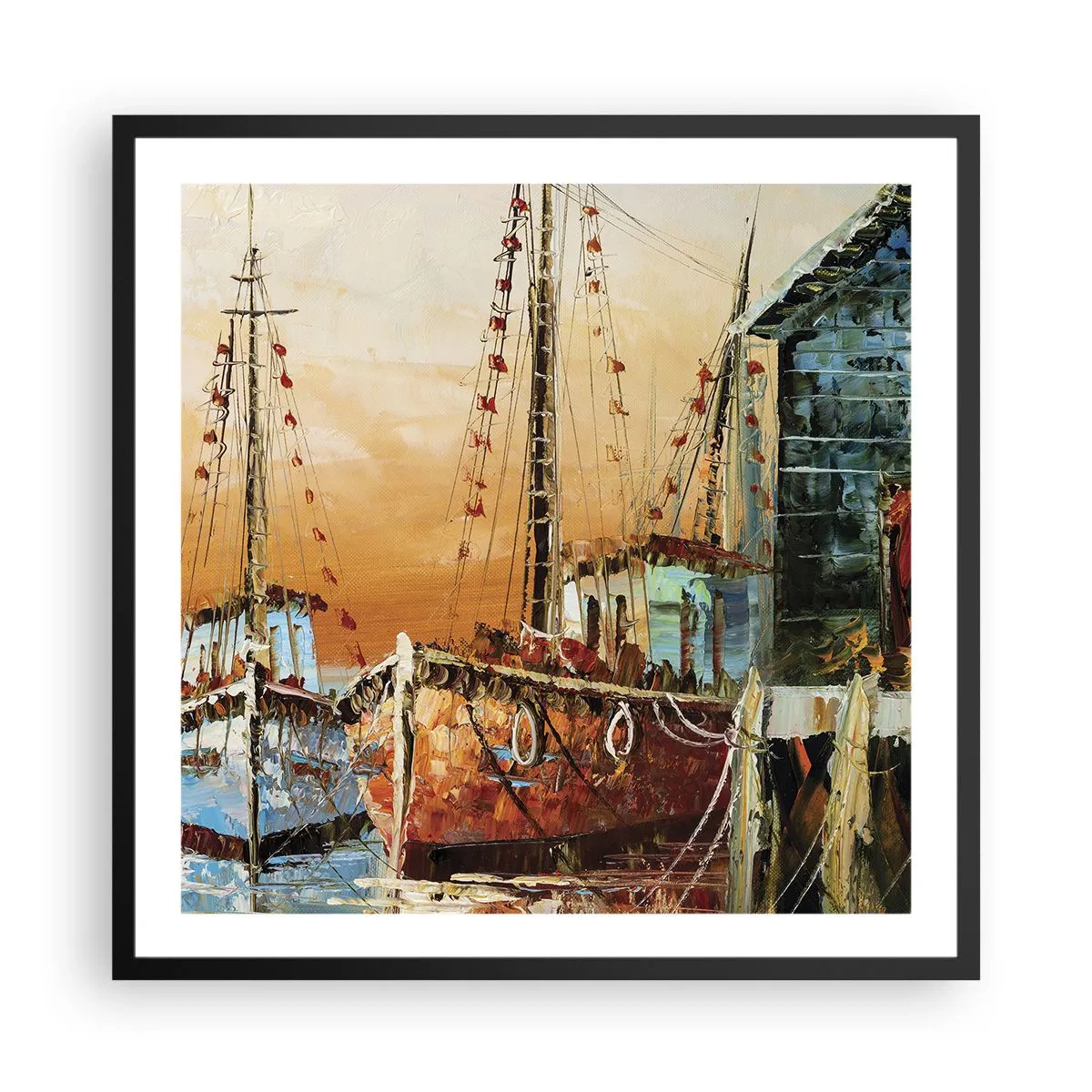 Plagát v čiernom ráme - Pokojný návrat - 60x60 cm