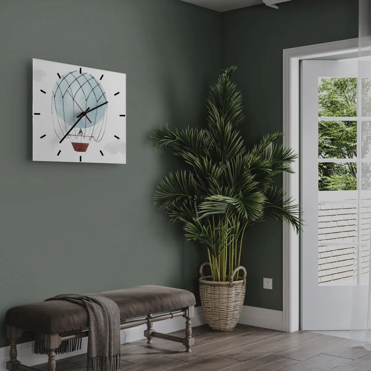 Nástenné hodiny - Celý v oblakoch - 40x40 cm