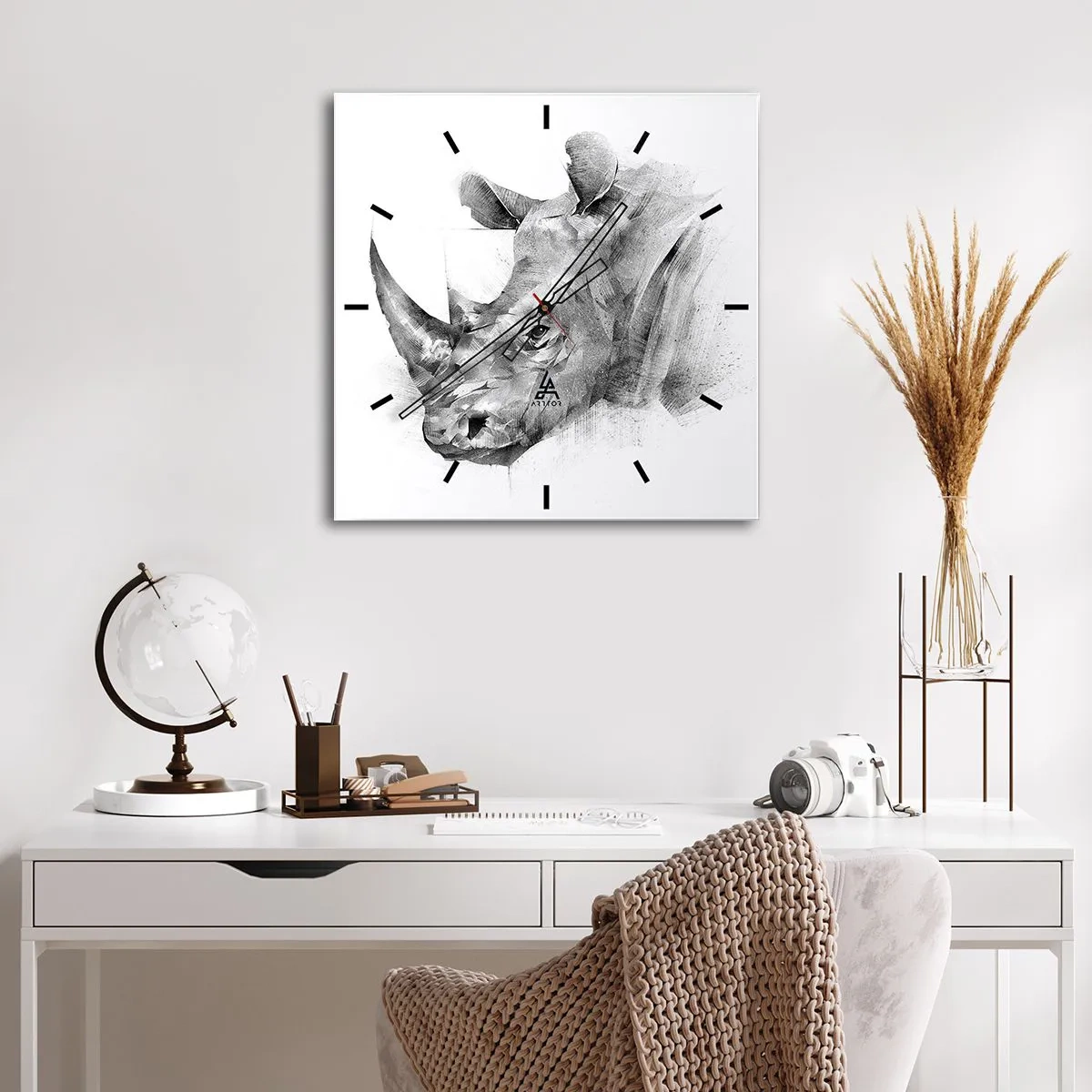 Nástenné hodiny - Africký portrét - 40x40 cm