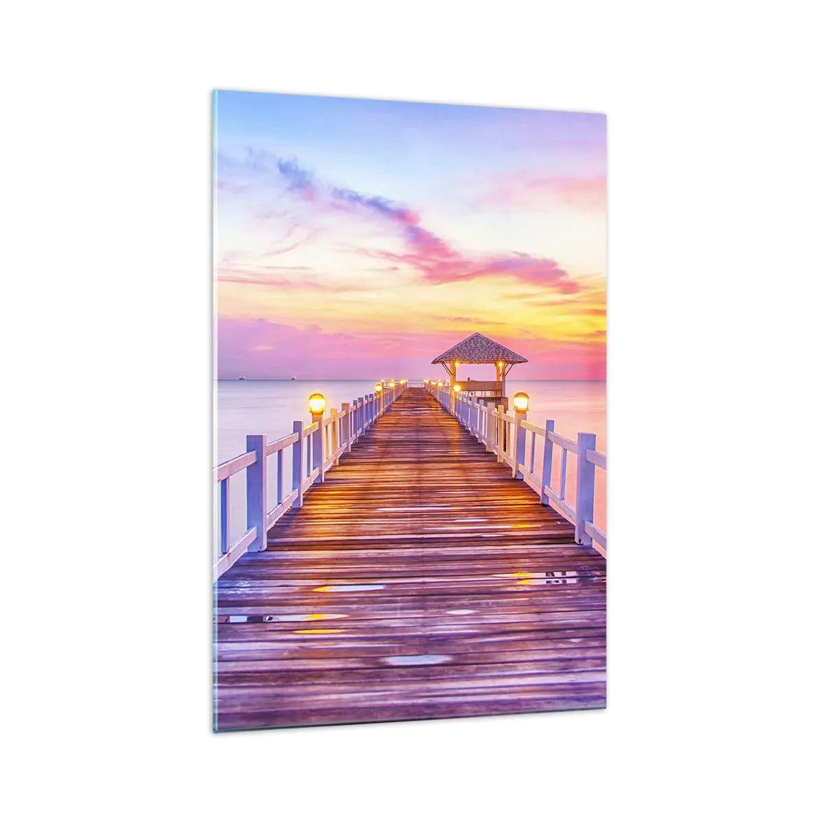 Obraz na skle - Ľaliovo-zlaté ticho večera - 70x100 cm