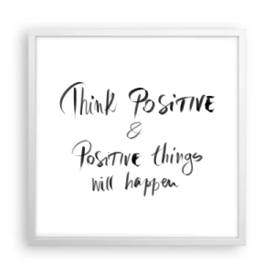 Plagát v bielom ráme - Ako žiť? - 50x50 cm