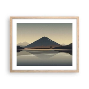 Plagát v ráme zo svetlého duba - Zrkadlový odraz - 50x40 cm