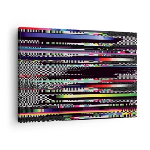 Obraz na plátne - Farebné čiary a pixely v abstraktnom štýle - 70x50cm - Kontrolný obraz skutočnosti - Moderná nástenná dekorácia do obývacej izby a spálne ARTTOR