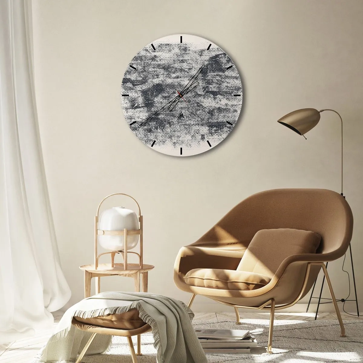 Nástenné hodiny - Hmlistá kompozícia - 40x40 cm