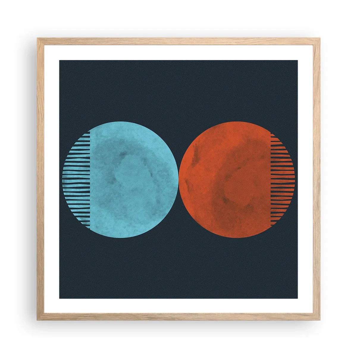 Plagát v ráme zo svetlého duba - Iba geometria? - 60x60 cm