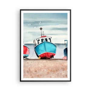 Plagát v čiernom ráme - Pripravené na úlovok - 70x100 cm