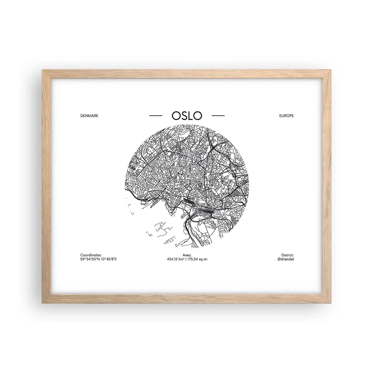 Plagát v ráme zo svetlého duba - Anatómia Osla - 50x40 cm