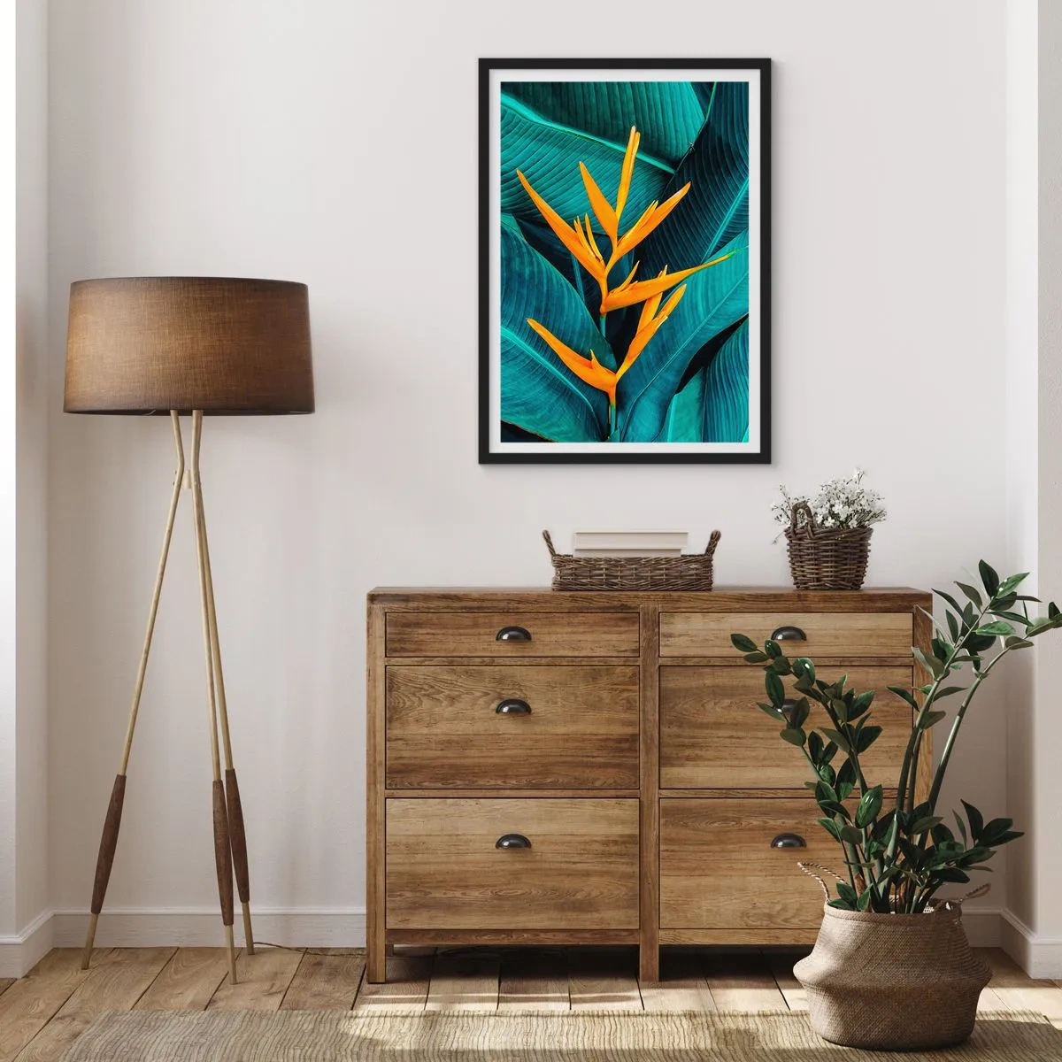 Plagát v čiernom ráme - Rajský kvet - 70x100 cm