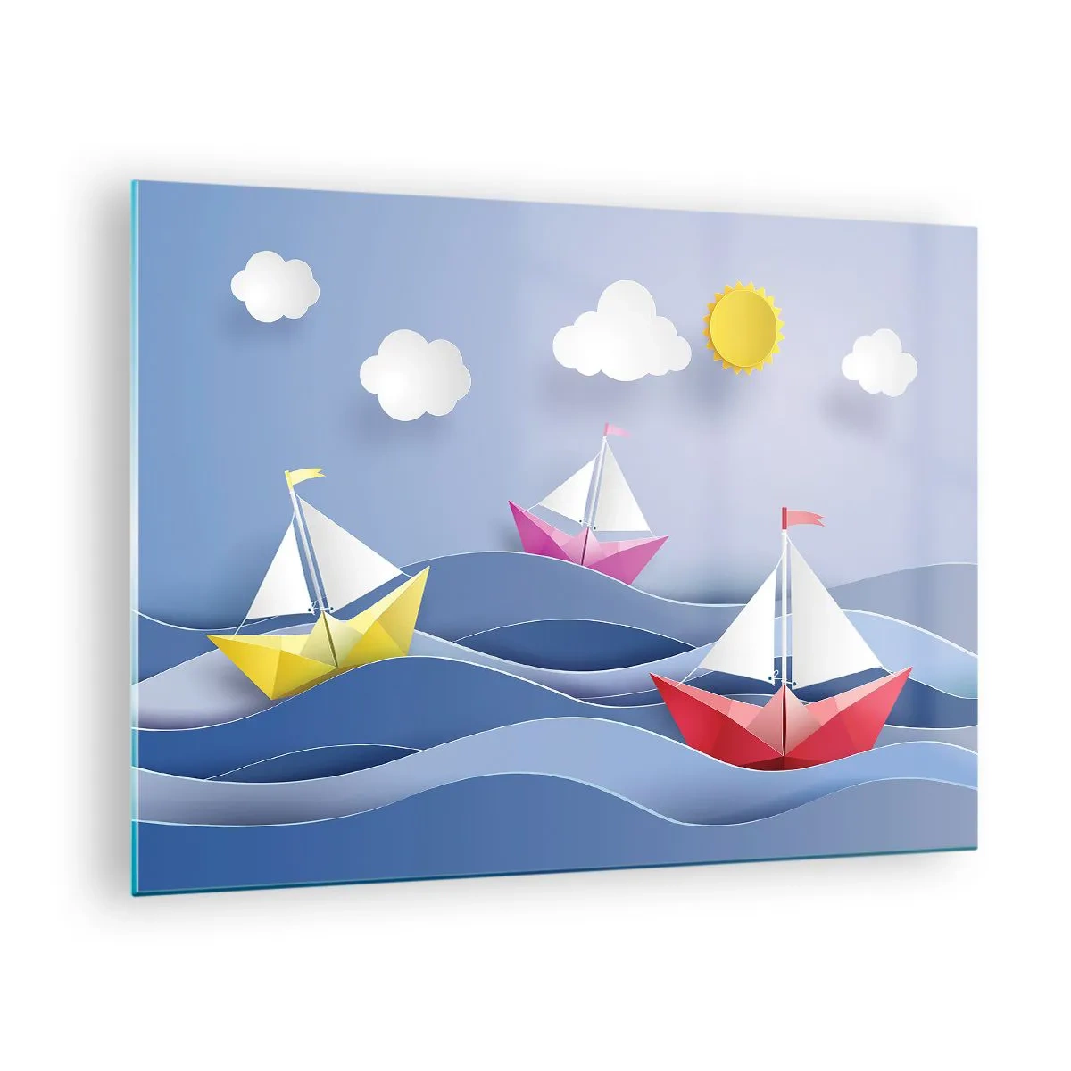 Obraz na skle - Ach, aké je pekné hojdať sa vo vlnách - 70x50cm - Ach, ako je príjemné hojdať sa na vlnách - Moderná nástenná dekorácia do obývacej izby a spálne ARTTOR