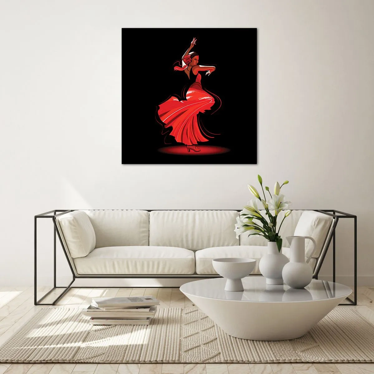 Obraz na skle - Horúca duša flamenco - 40x40 cm