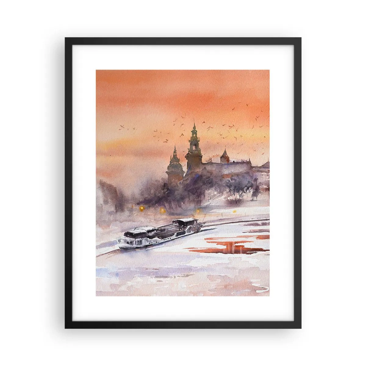 Plagát v čiernom ráme - Kráľovský západ slnka - 40x50 cm