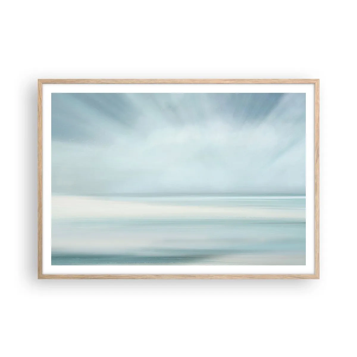Plagát v ráme zo svetlého duba - Kľud až kam oko siaha - 100x70 cm