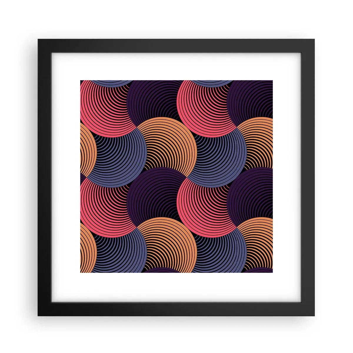 Plagát v čiernom ráme - V kruhovom rytme - 30x30 cm