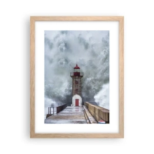 Plagát v ráme zo svetlého duba - Hukot vody, šum vetra - 30x40 cm