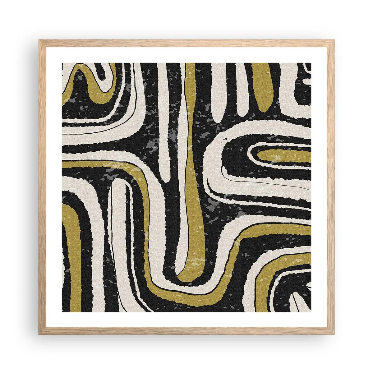 Plagát v ráme zo svetlého duba - Kompozícia: trakty a uličky - 60x60 cm