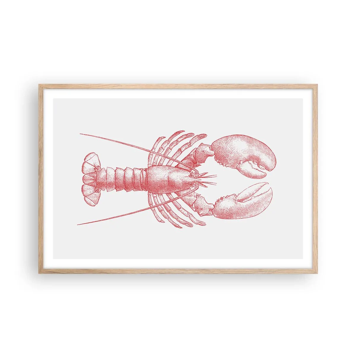 Plagát v ráme zo svetlého duba - Homár hodný Homéra - 91x61 cm