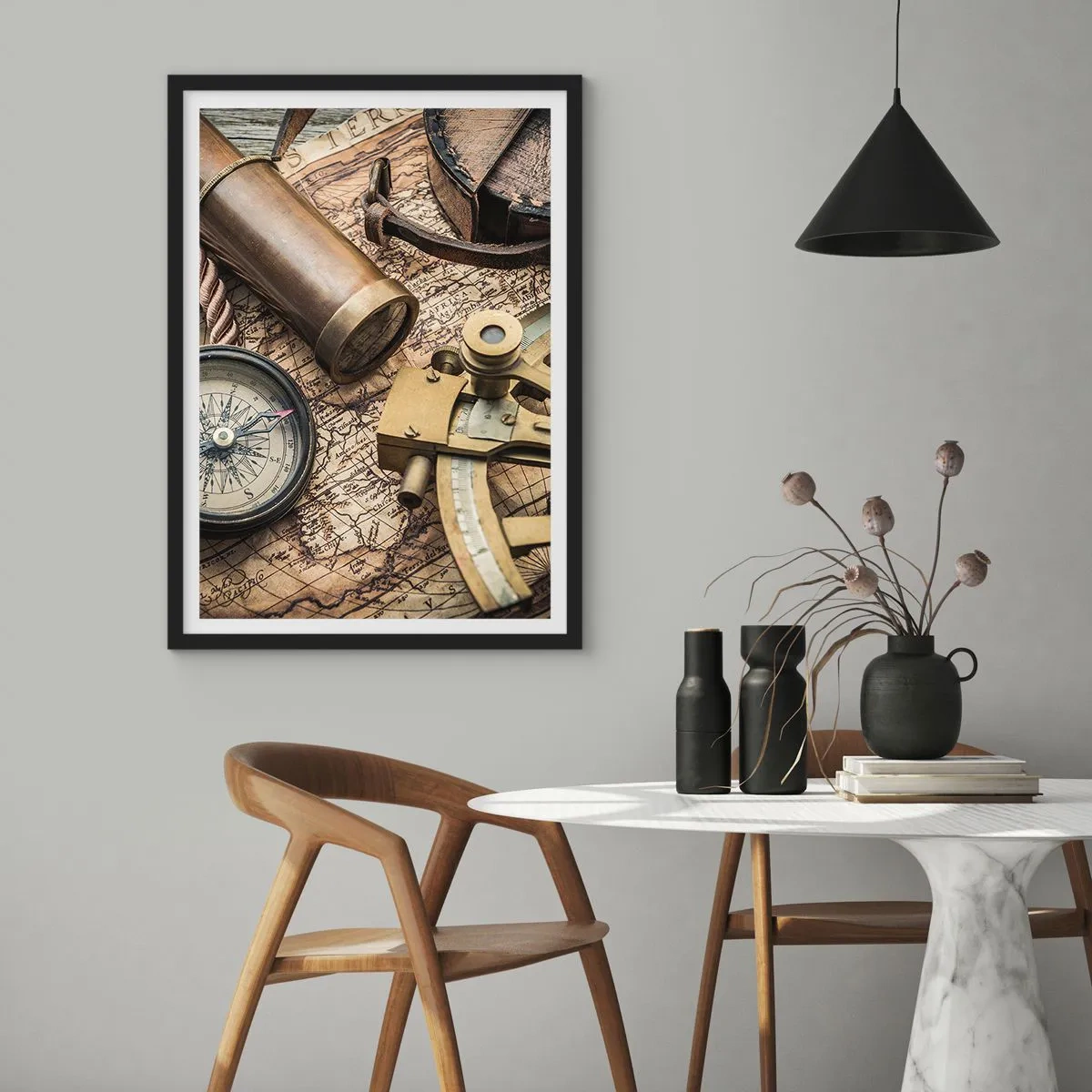 Plagát v čiernom ráme - Urči smer - 40x50 cm