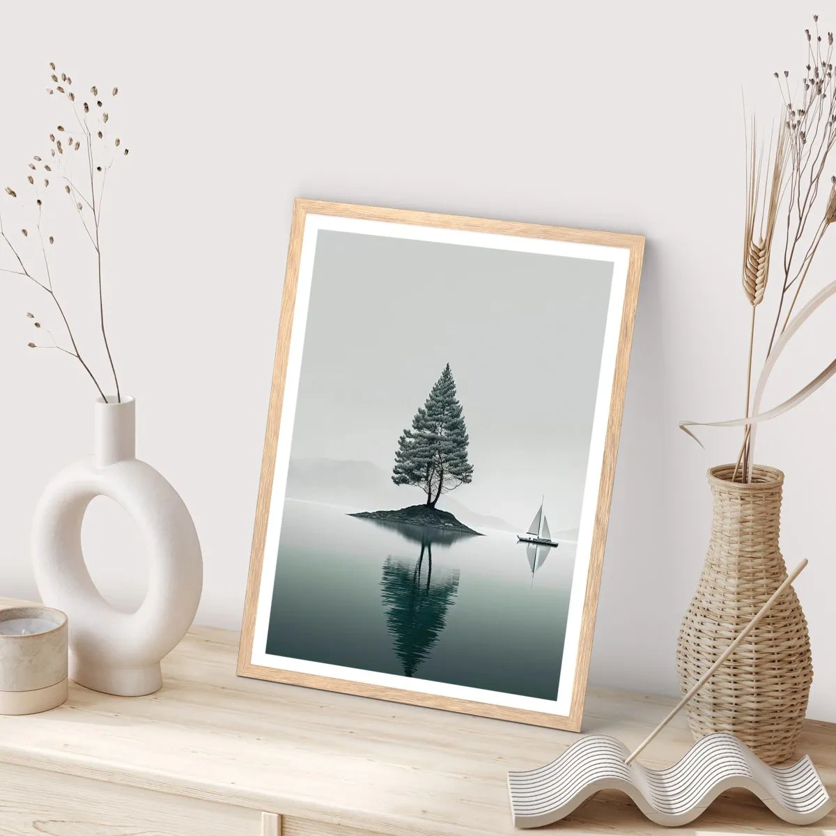 Plagát v ráme zo svetlého duba - Snívanie - 50x70 cm