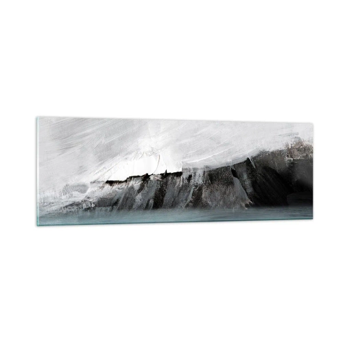 Obraz na skle - Voda – zem: stret živlov - 90x30 cm