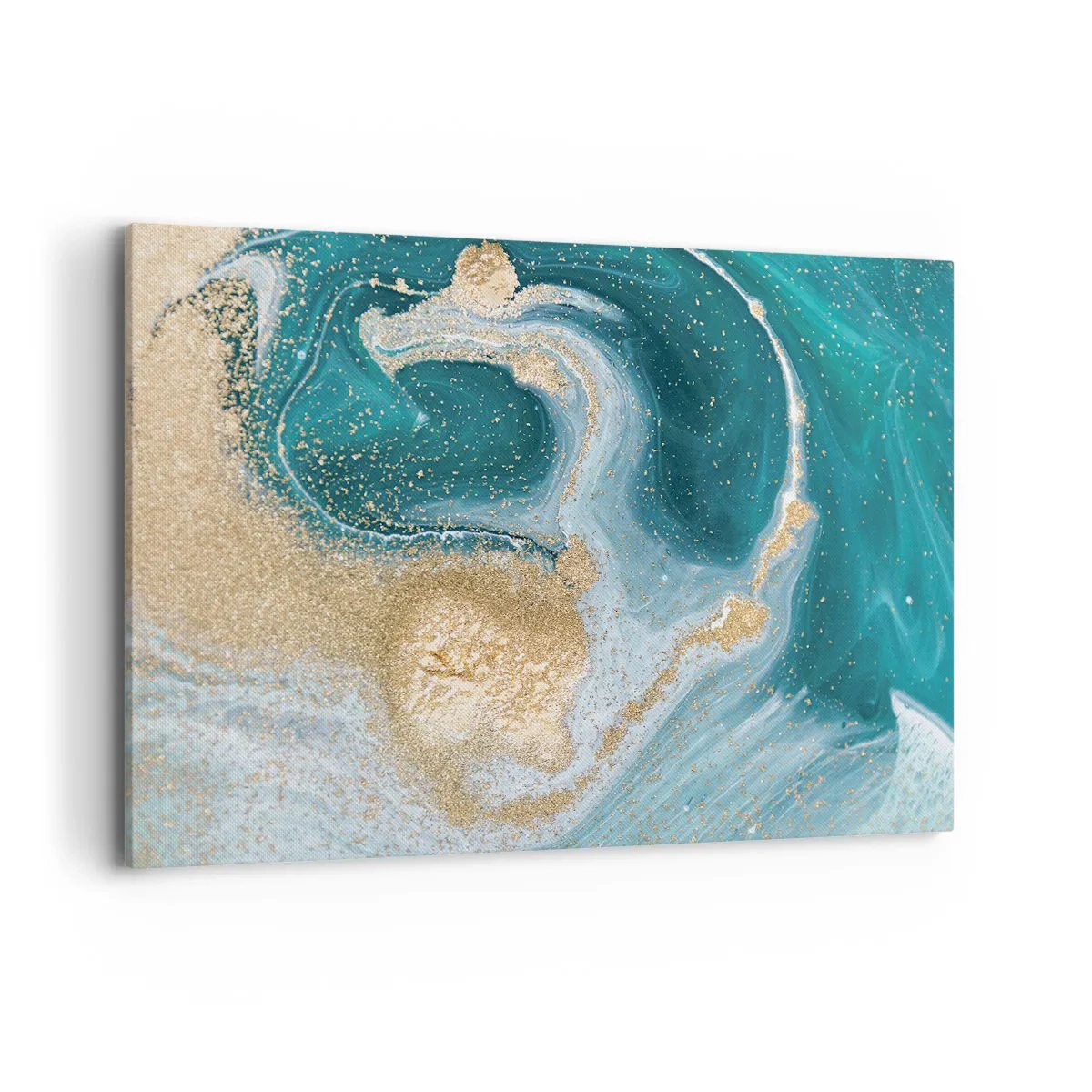 Obraz na plátne - Vír zlatej a tyrkysovej - 100x70 cm