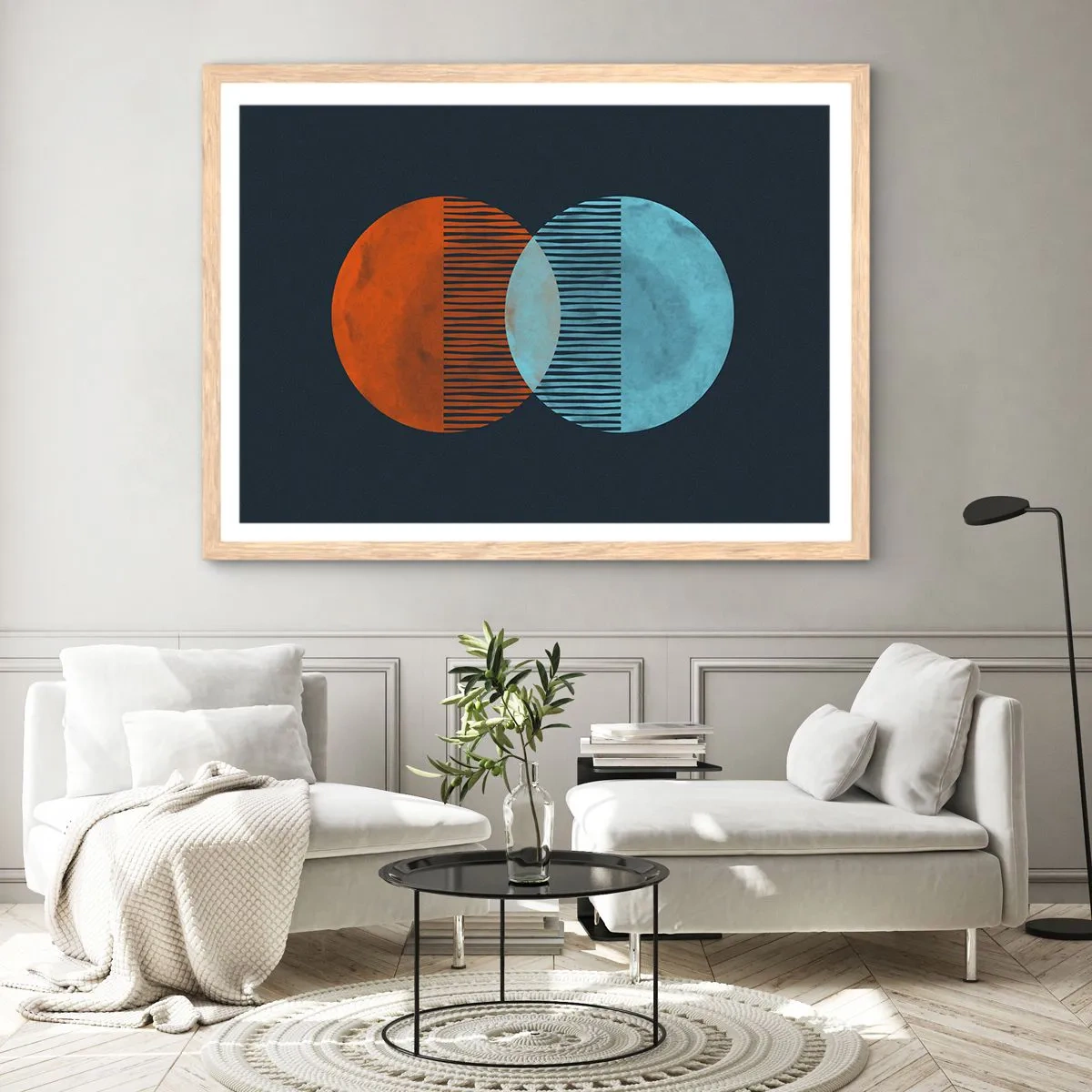Plagát v ráme zo svetlého duba - Astronomická fantázia - 70x50 cm