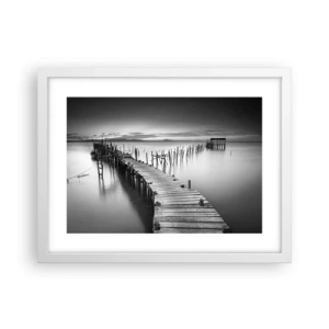 Plagát v bielom ráme - Pokoj zabudnutého brehu - 40x30 cm