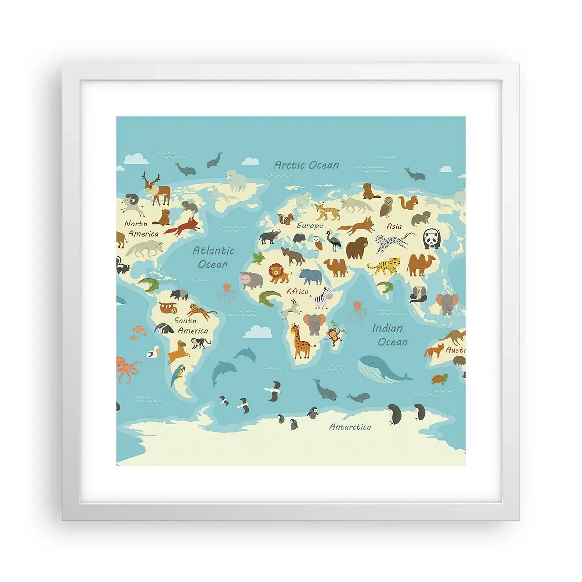 Plagát v bielom ráme - Dobrí susedia - 40x40 cm