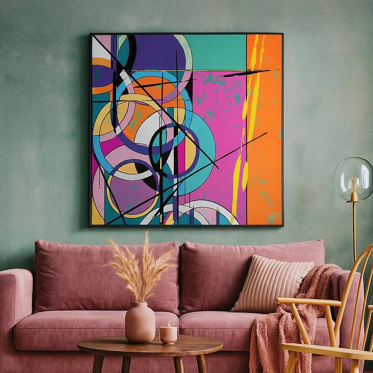 Obraz na plátne - Kruh za kruhom - 30x30 cm