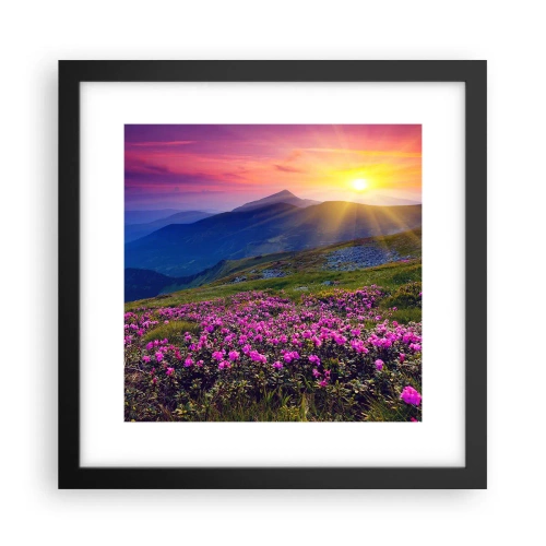 Plagát v čiernom ráme - …A okolo vonia kosodrevina a voňajú byliny - 30x30 cm