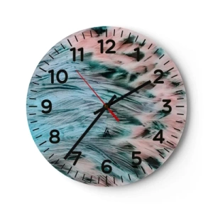 Nástenné hodiny - Zafírovo ružové páperie - 30x30 cm