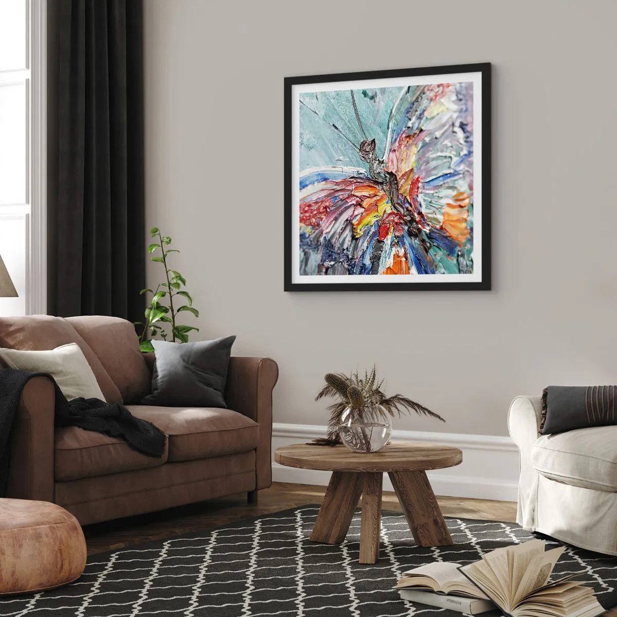 Plagát v čiernom ráme - Namaľovaný prírodou - 60x60 cm