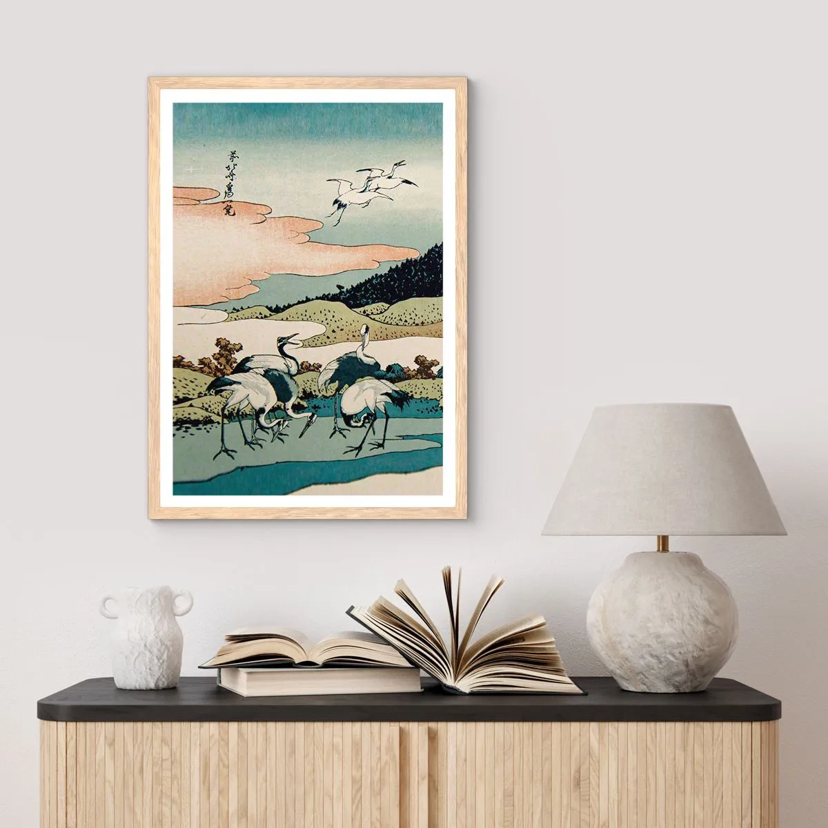 Plagát v ráme zo svetlého duba - V japonskom duchu - 50x70 cm
