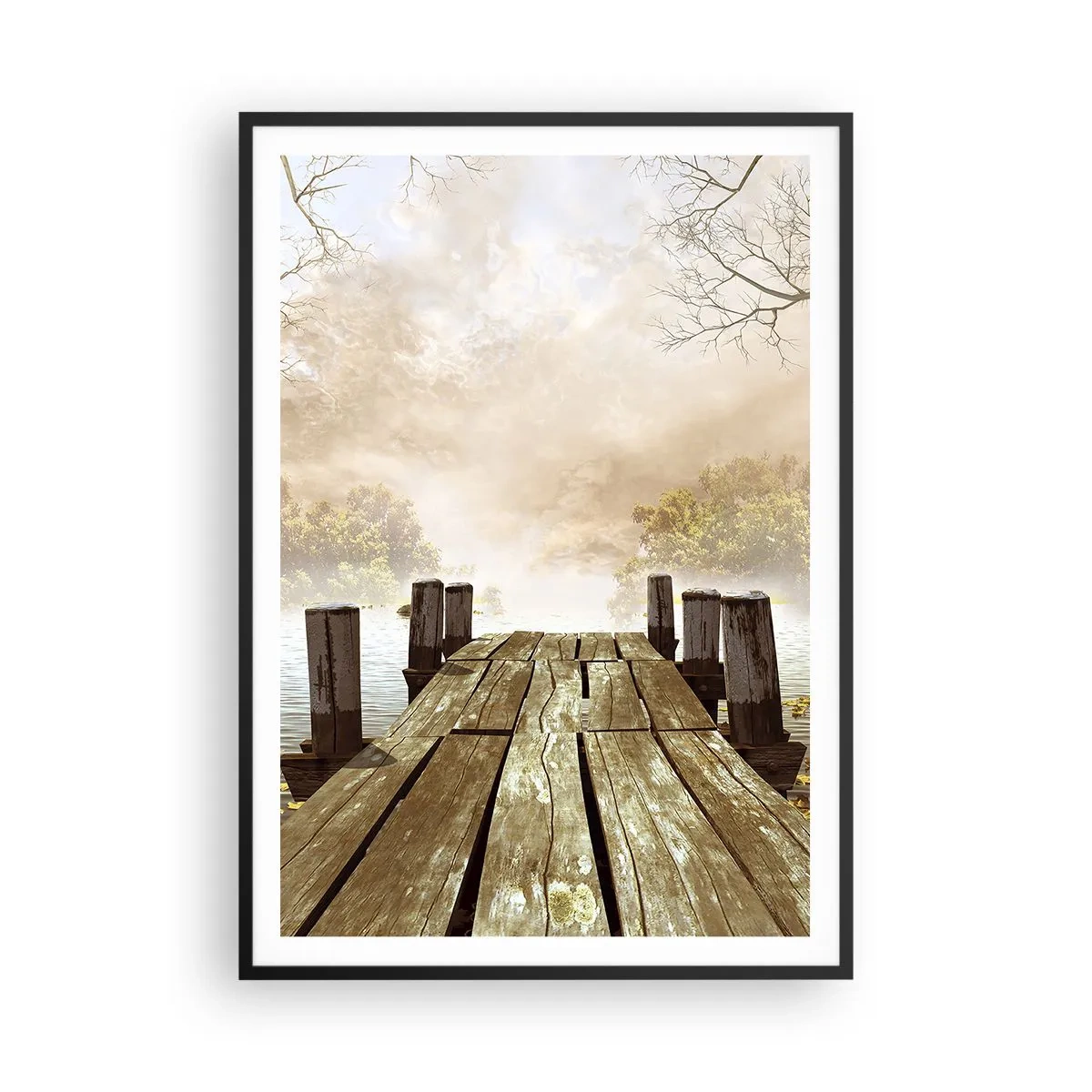 Plagát v čiernom ráme - Jemný smútok jesene - 70x100 cm