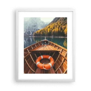 Plagát v bielom ráme - Horská túra - 40x50 cm