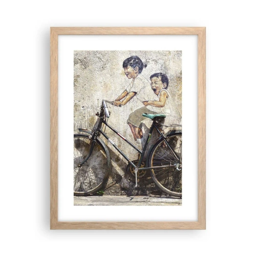 Plagát v ráme zo svetlého duba - Pravda alebo klam? - 30x40 cm