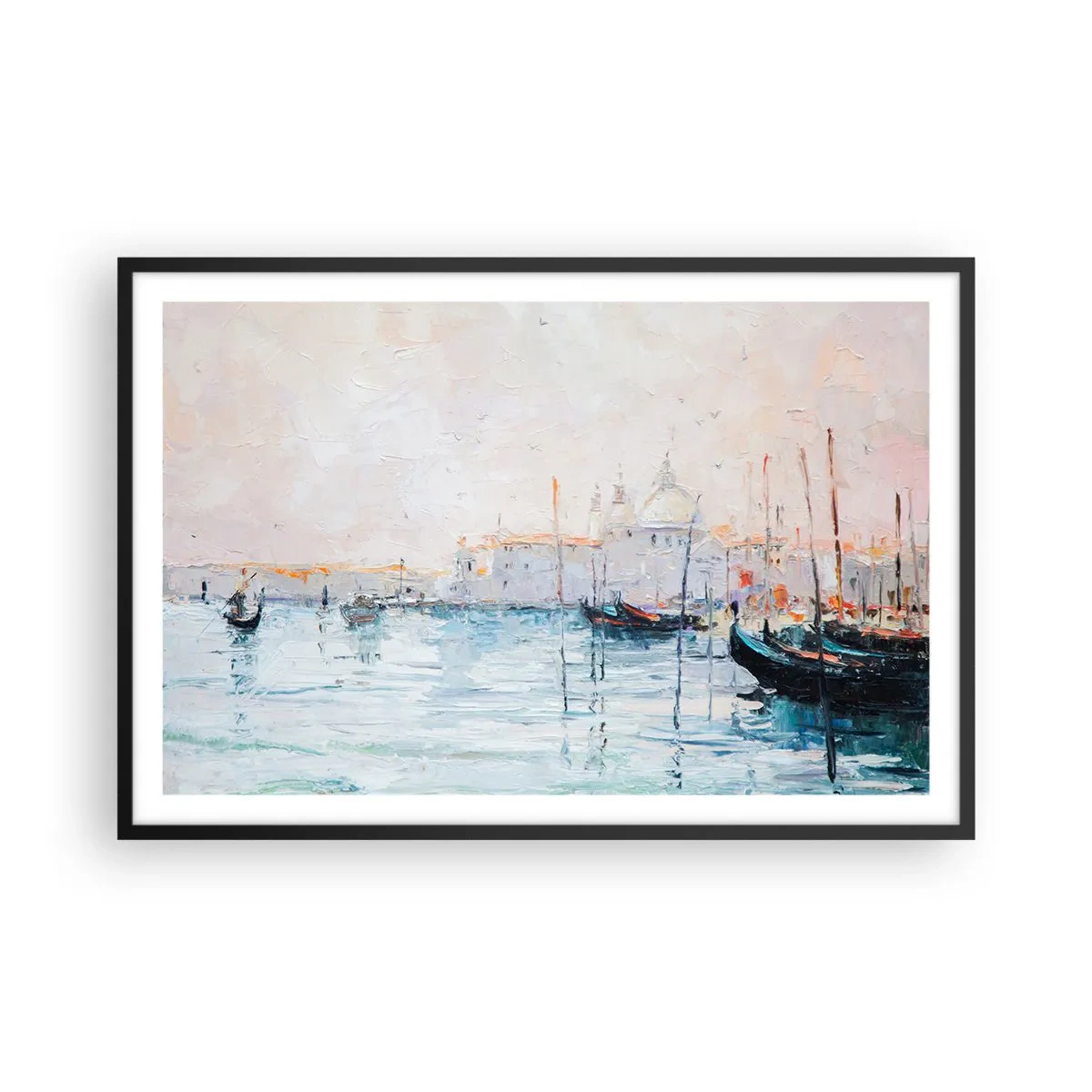 Plagát v čiernom ráme - Za vodou, za hmlou - 91x61 cm