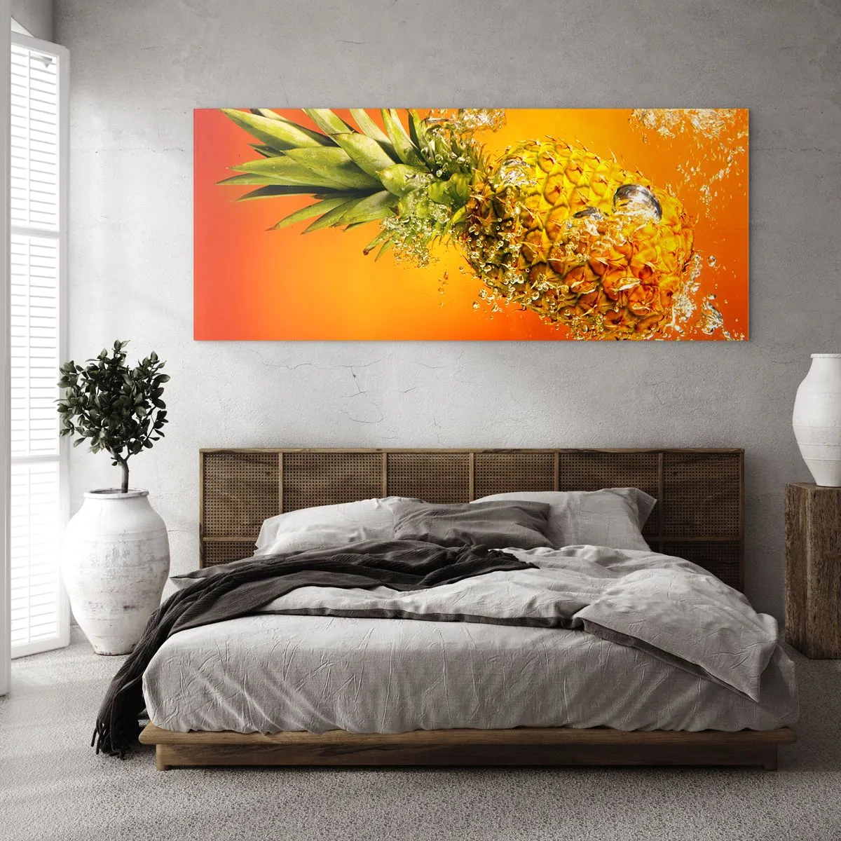 Obraz na skle - Tropická šťavnatá sviežosť - 100x40 cm