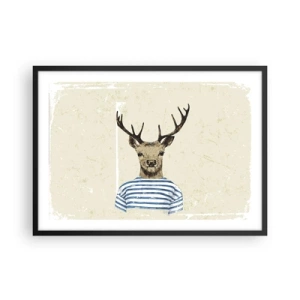 Plagát v čiernom ráme - Pretože mám rád pruhované košele! - 70x50 cm