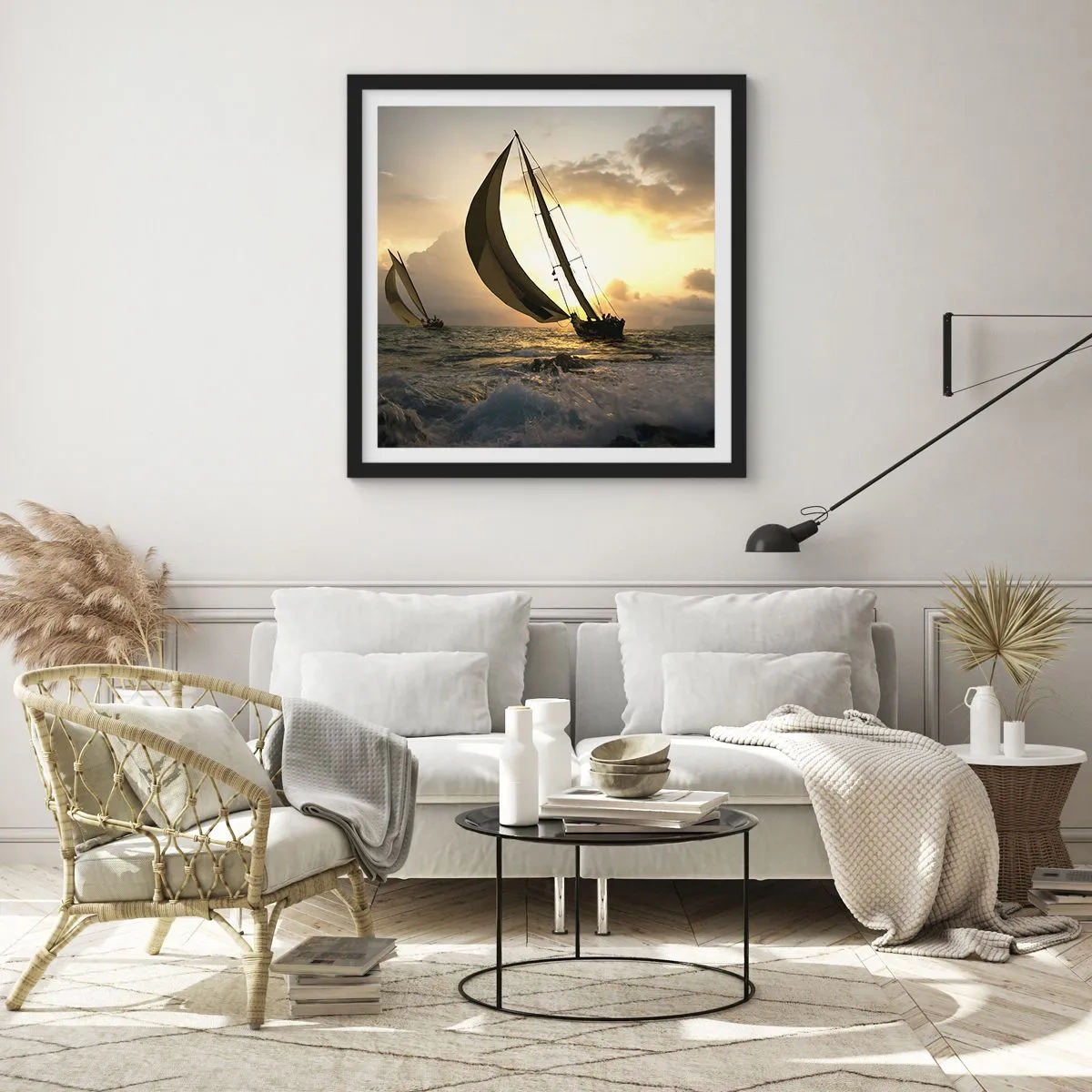 Plagát v čiernom ráme - S vetrom a proti vetru - 60x60 cm