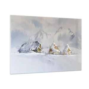 Obraz na skle - V zasneženom údolí - 100x70 cm