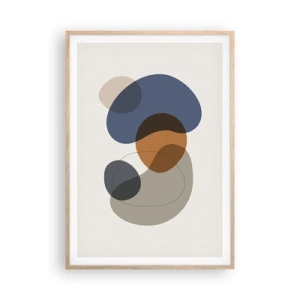 Plagát v ráme zo svetlého duba - Kvapky farieb - 70x100 cm