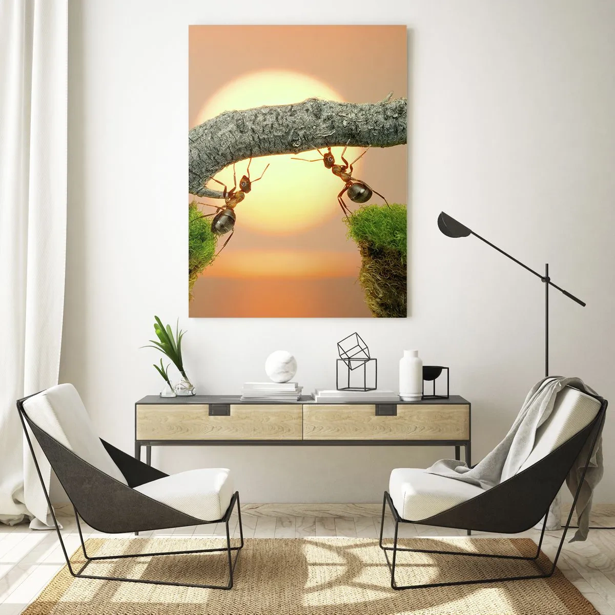 Obraz na skle - Radostná, spoločná práca - 50x70 cm