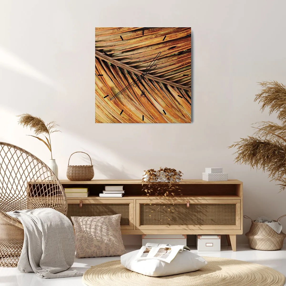 Nástenné hodiny - Kokosové zlato - 30x30 cm