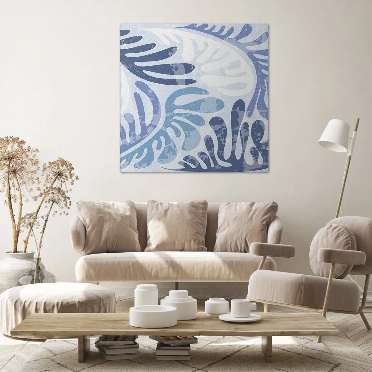 Obraz na plátne - Modré papradie - 40x40 cm