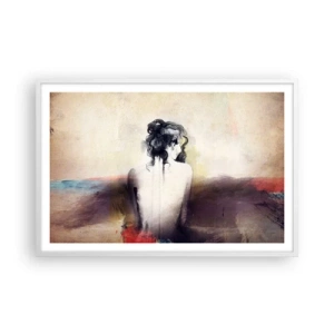 Plagát v bielom ráme - Jemné línie, oválne tvary - 91x61 cm